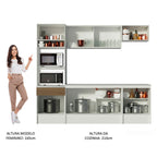 Armário de Cozinha Completa 240cm Branco/Rustic Topazio Madesa