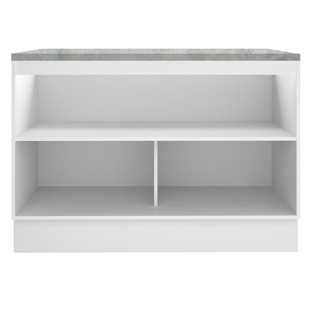 Balcão Gabinete Madesa Agata 120 x 60 cm 2 Portas (Com Tampo) Branco