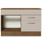 Balcão Gabinete 120 x 60 cm 1 Porta 2 Gavetas Rustic/Crema (Com Tampo) Agata Madesa