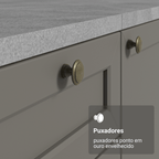 Balcão de Pia 120 x 60 cm 2 Portas 3 Gavetas (Sem Tampo) Branco/Cinza Vik Madesa