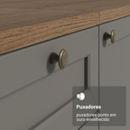 Balcão de Pia 120 x 60 cm 2 Portas 3 Gavetas (Sem Tampo) Rustic/Cinza Vik Madesa