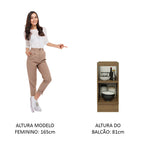 Balcão Cozinha 35 x 60 cm 1 Porta (Sem Tampo) Rustic/Branco Stella Madesa