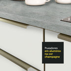 Balcão de Cozinha 40 x 60 cm 1 Porta (Sem Tampo) Branco/Branco Veludo Lux Madesa