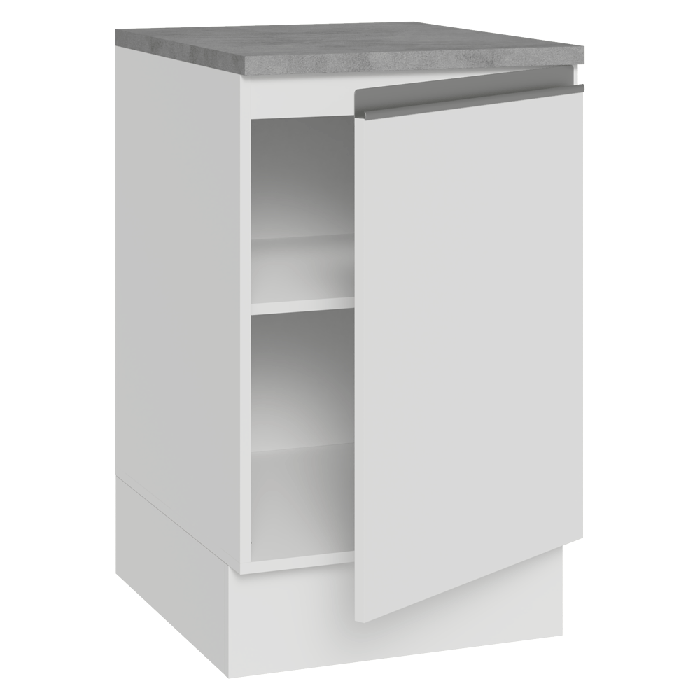 Balcão de Cozinha 50 x 60cm 1 Porta (Com Tampo) Branco Glamy Madesa