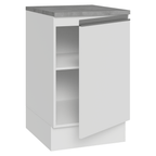 Balcão de Cozinha 50 x 60cm 1 Porta (Com Tampo) Branco Glamy Madesa