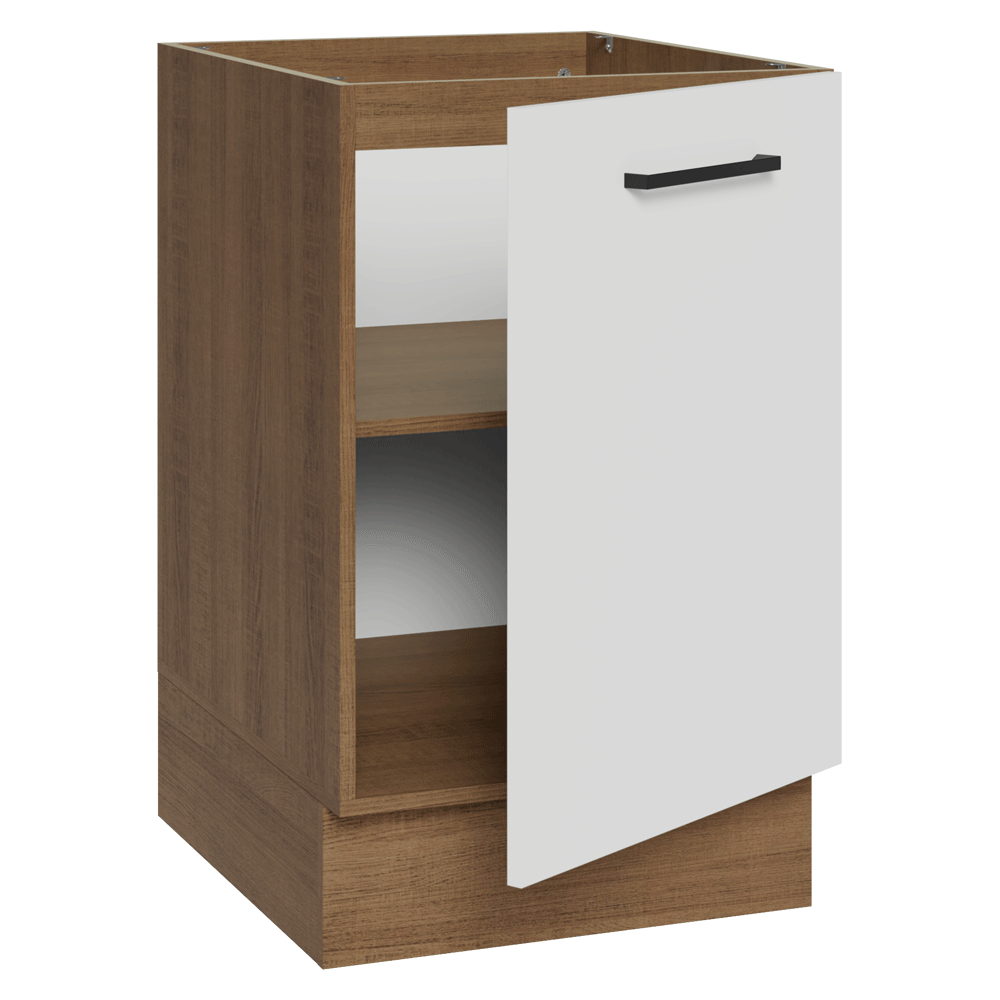 Balcão de Cozinha 50 x 60cm 1 Porta (Sem Tampo) Rustic/Branco Agata Madesa