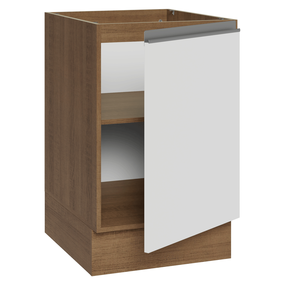 Balcão de Cozinha 50 x 60cm 1 Porta (Sem Tampo) Rustic/Branco Glamy Madesa