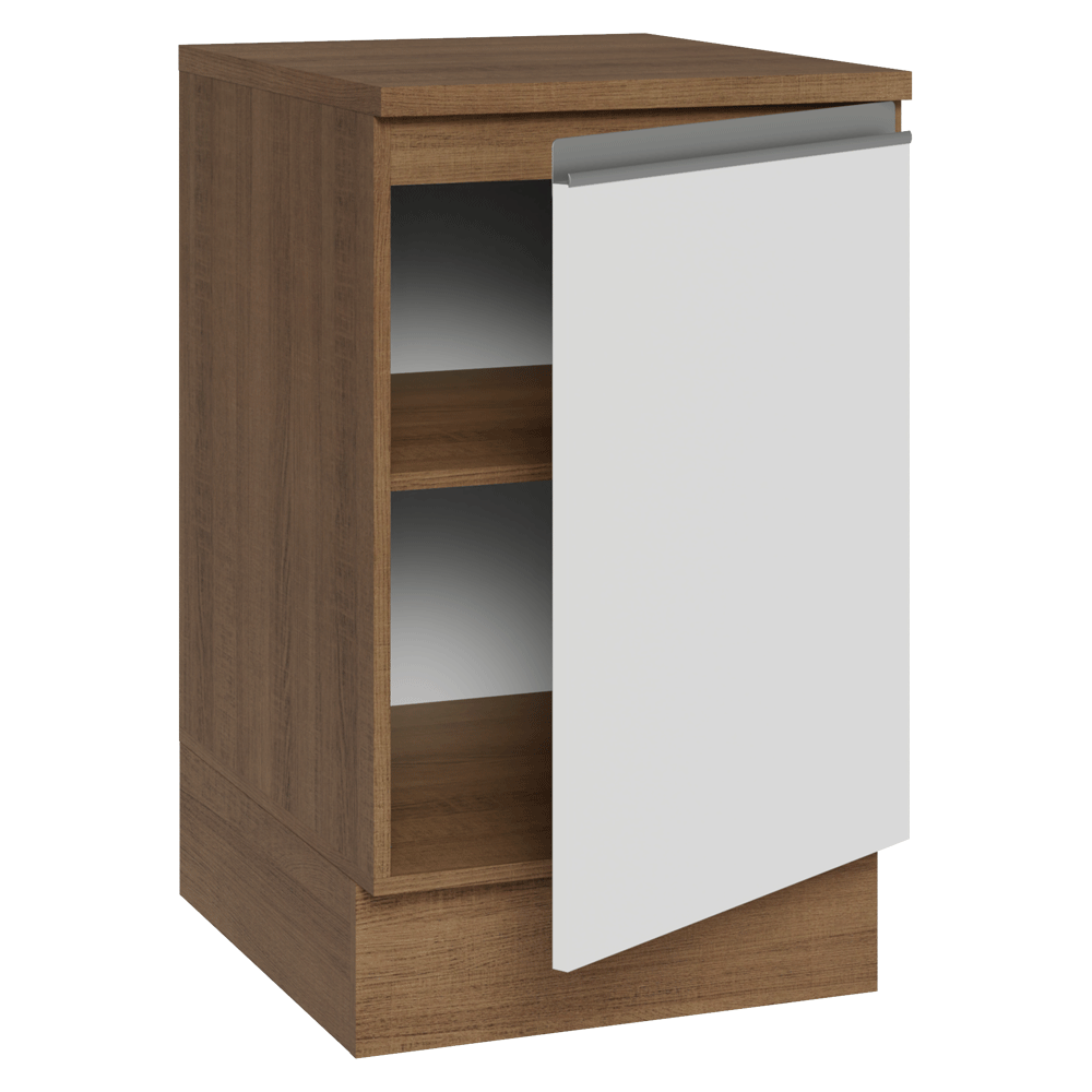 Balcão de Cozinha 50 x 60cm 1 Porta (Com Tampo) Rustic/Branco Glamy Madesa