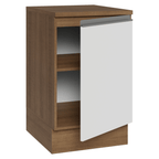 Balcão de Cozinha 50 x 60cm 1 Porta (Com Tampo) Rustic/Branco Glamy Madesa