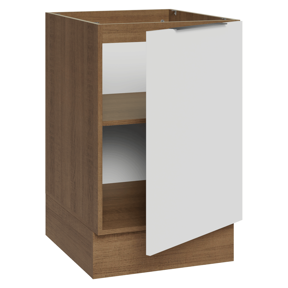 Balcão de Cozinha 50 x 60cm 1 Porta (Sem Tampo) Rustic/Branco Stella Madesa