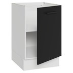 Balcão de Cozinha 50 x 60cm 1 Porta (Sem Tampo) Branco/Preto Agata Madesa