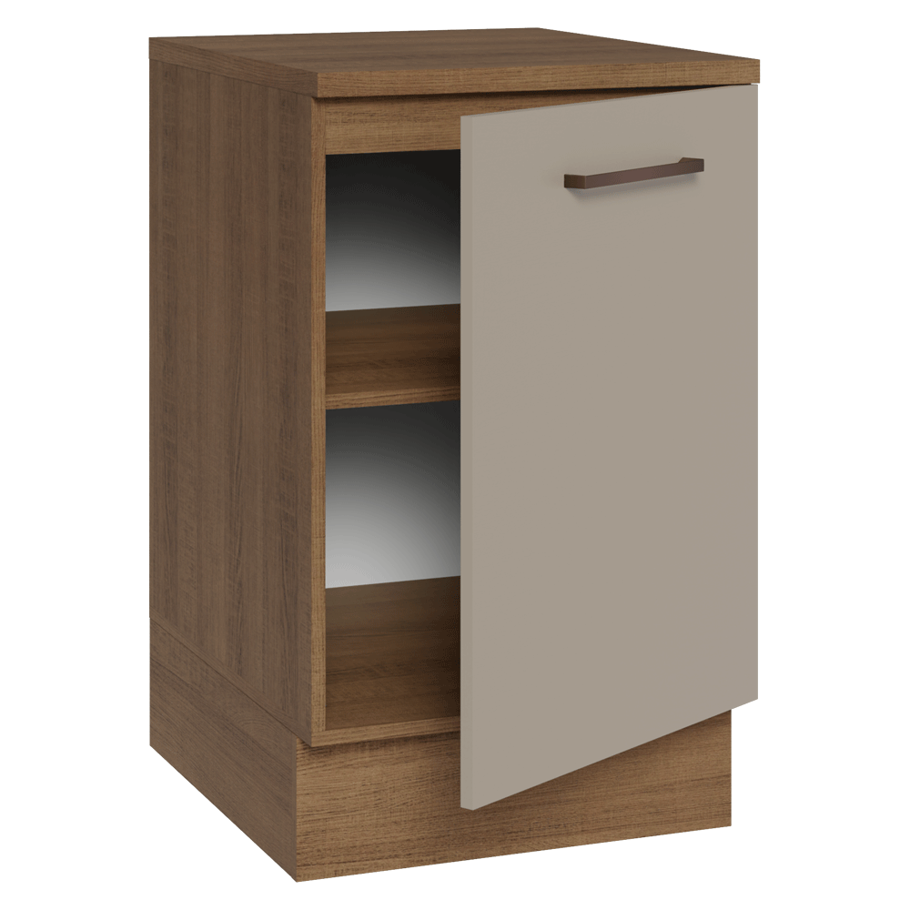 Balcão de Cozinha 50 x 60cm 1 Porta (Com Tampo) Rustic/Crema Agata Madesa