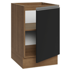 Balcão de Cozinha 50 x 60cm 1 Porta (Sem Tampo) Rustic/Preto Glamy Madesa