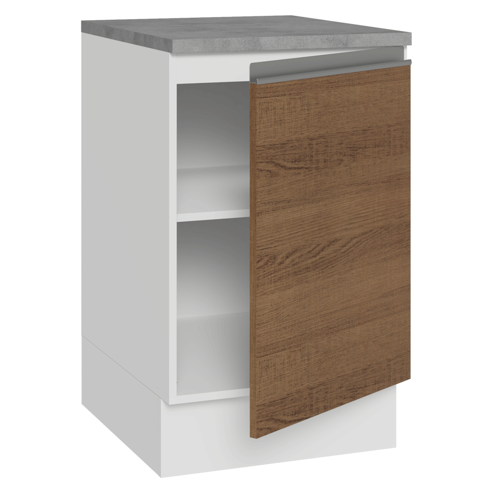 Balcão de Cozinha 50 x 60cm 1 Porta (Com Tampo) Branco/Rustic Glamy Madesa