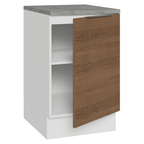 Balcão de Cozinha 50 x 60cm 1 Porta (Com Tampo) Branco/Rustic Stella Madesa