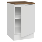 Balcão de Cozinha 50 x 60cm 1 Porta Branco Tampo Rustic Stella Madesa