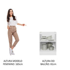 Balcão Cozinha 60 x 60 cm 1 Porta (Sem Tampo) Branco Glamy Madesa