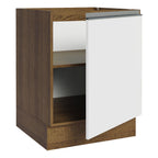 Balcão Cozinha 60 x 60 cm 1 Porta (Sem Tampo) Rustic/Branco Glamy Madesa