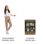 Balcão 60 cm 1 Porta Rustic/Branco Veludo Lux Madesa