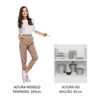 Balcão Cozinha 70 x 60 cm 2 Portas (Sem Tampo) Branco Glamy Madesa