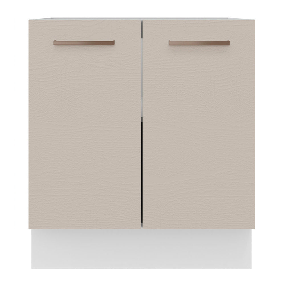 Balcão de Cozinha 70 x 60 cm 2 Portas (Sem Tampo) Branco/Crema Agata Madesa