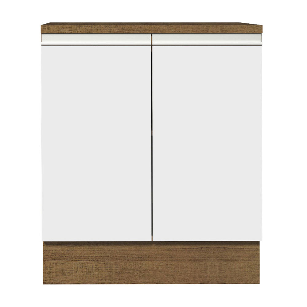 Balcão 70 x 60 cm 2 Portas (Com Tampo) Rustic/Branco Glamy Madesa