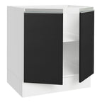 Balcão Cozinha 70 x 60 cm 2 Portas (Sem Tampo) Branco/Preto Glamy Madesa