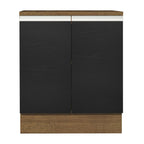 Balcão 70 x 60 cm 2 Portas (Com Tampo) Rustic/Preto Glamy Madesa