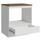 Balcão para Forno/Micro-ondas 70 x 60 cm 1 Gaveta Branco Tampo Rustic Madesa