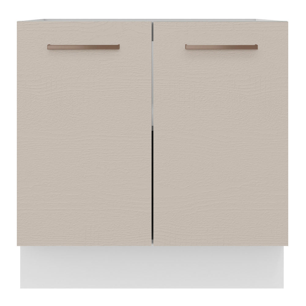 Balcão de Cozinha 80 x 60 cm 2 Portas (Sem Tampo) Branco/Crema Agata Madesa