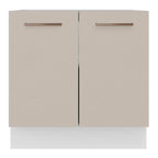 Balcão de Cozinha 80 x 60 cm 2 Portas (Sem Tampo) Branco/Crema Agata Madesa