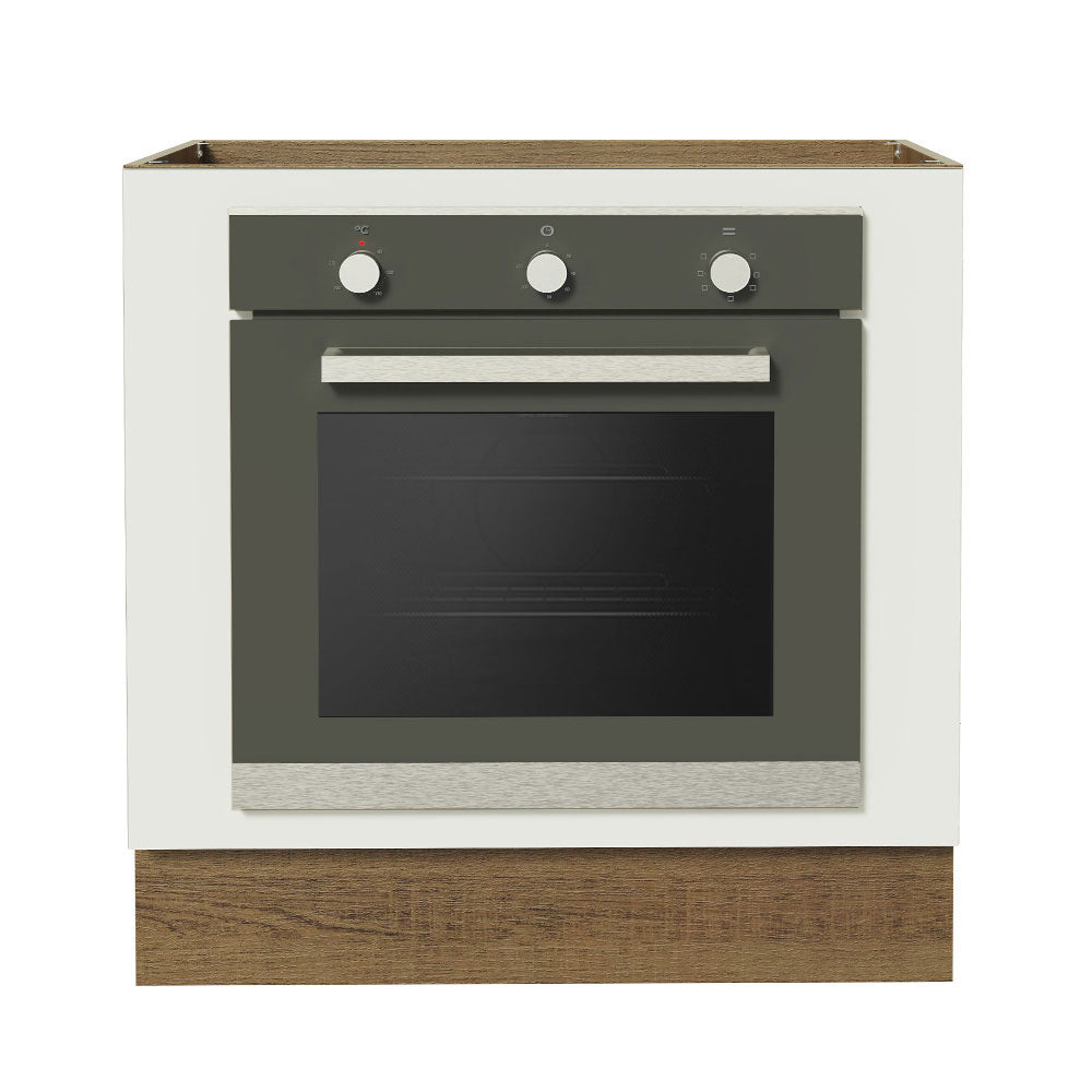 Balcão para Forno de Embutir 80 x 60 cm Sem Tampo Rustic/Branco Agata, Glamy, Lux, Stella Madesa
