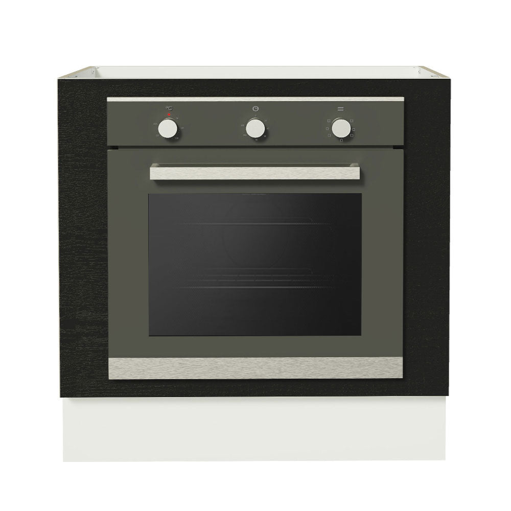 Balcão para Forno de Embutir 80 x 60 cm Sem Tampo Branco/Preto Agata, Glamy, Madesa