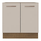 Balcão de Cozinha 80 x 60 cm 2 Portas (Sem Tampo) Rustic/Crema Agata Madesa