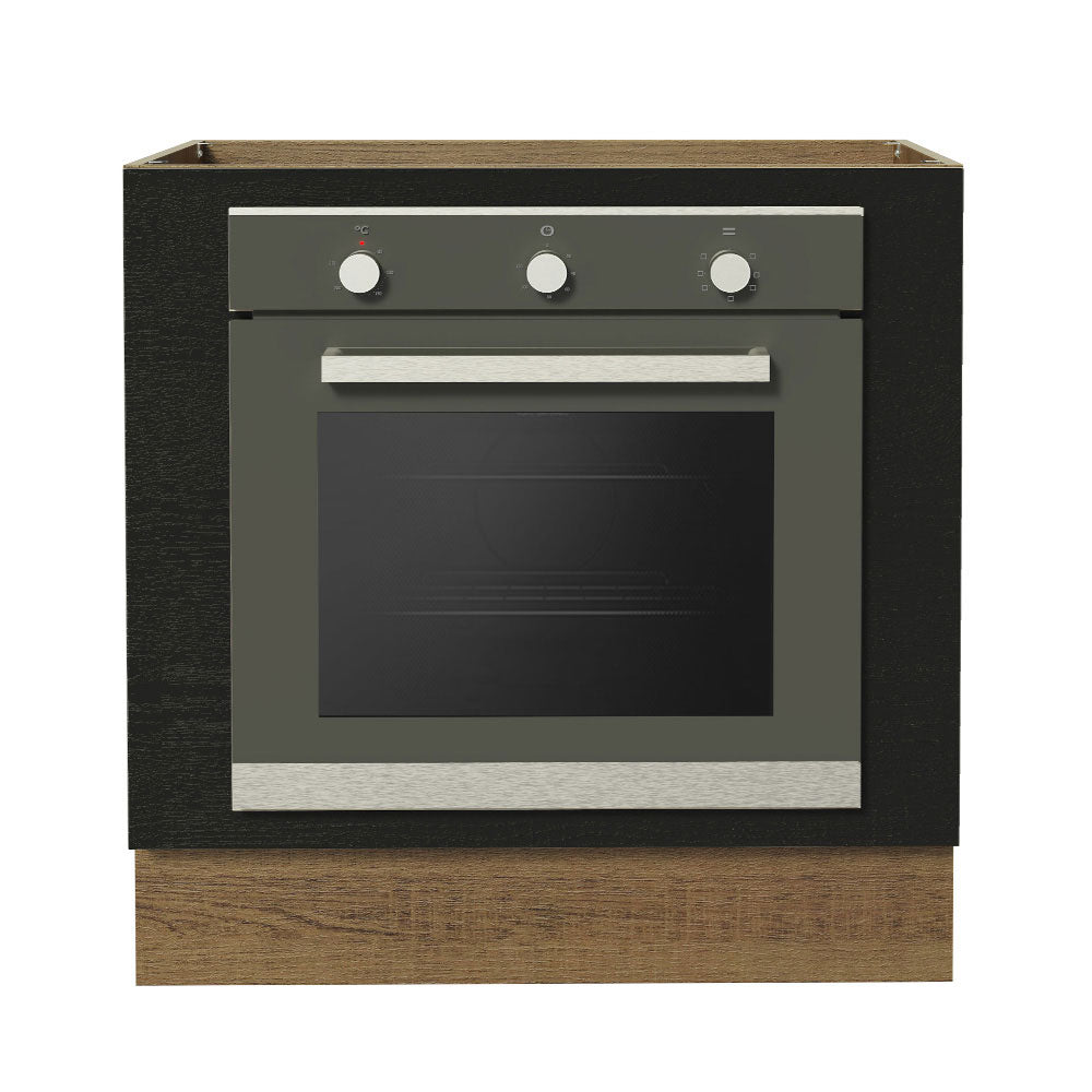 Balcão para Forno de Embutir 80 x 60 cm Sem Tampo Rustic/Preto Agata, Glamy, Madesa