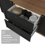 Balcão de Cozinha 80 x 60 cm 2 Gavetas (Com Tampo) Rustic/Preto Vik Madesa