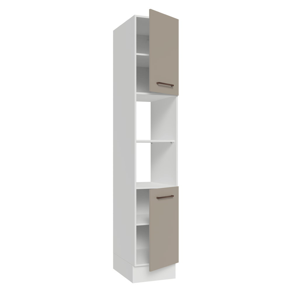 Paneleiro 40 x 60 cm 2 Portas e 2 Nichos Branco/Crema Agata Madesa
