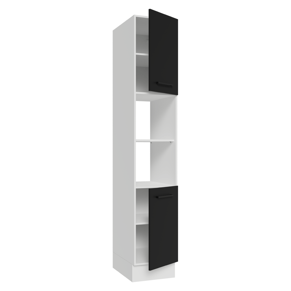 Paneleiro 40 x 60 cm 2 Portas e 2 Nichos Branco/Preto Agata Madesa