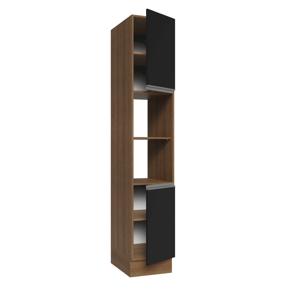 Paneleiro 40 x 60 cm 2 Portas e 2 Nichos Rustic/Preto Glamy Madesa