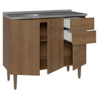 Balcão Gabinete com Pia 3 Portas e 2 Gavetas 105cm Rustic Gourmet Madesa
