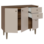 Balcão Gabinete 3 Portas 2 Gavetas Rustic/Crema Gourmet Madesa