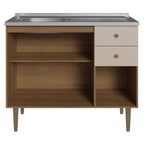 Balcão Gabinete com Pia 3 Portas e 2 Gavetas 105cm Rustic/Crema Gourmet Madesa