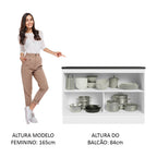 Balcão Cozinha 100% MDF 120 cm 2 Portas Branco Acordes Madesa