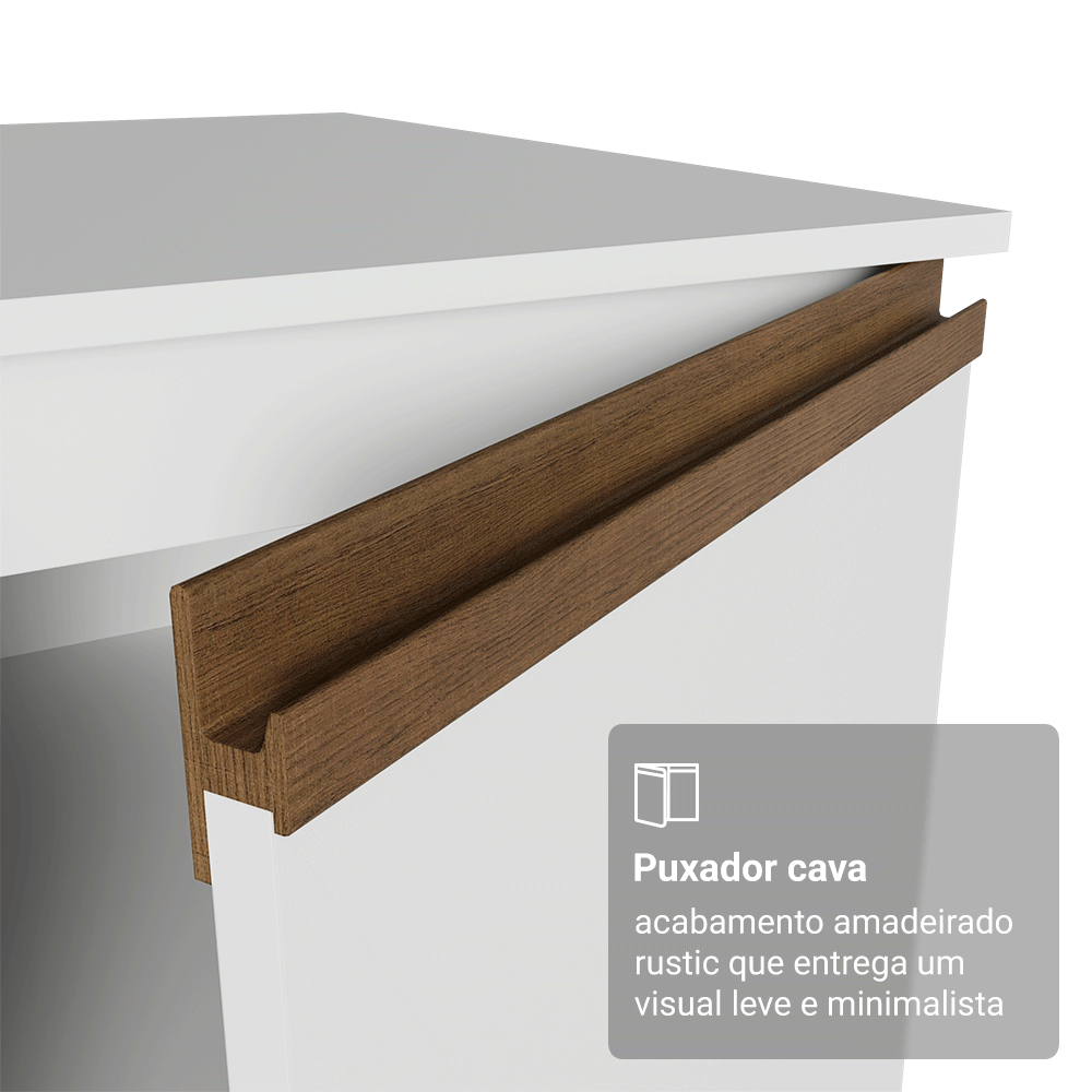 Balcão de Cozinha com 2 Portas 120 cm Branco Pieta Madesa