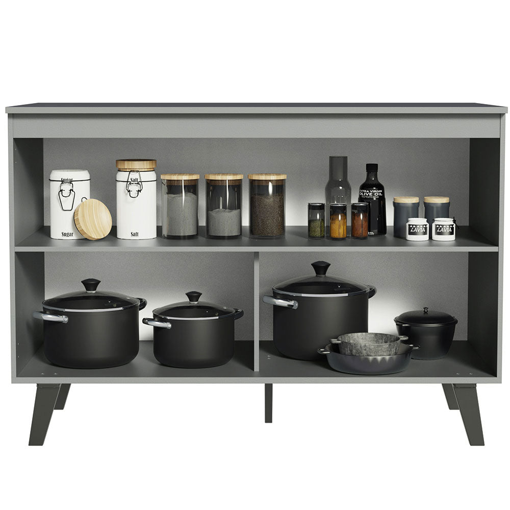 Balcão 2 Portas Com Pés Cinza Nice Madesa