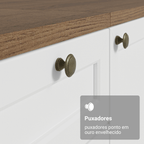 Balcão de Cozinha 120 cm 2 Portas Branco Tampo Rustic Vik Madesa