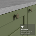 Balcão Gabinete de Pia 120 cm (Sem Tampo) Branco/Verde Vik Madesa