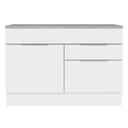 Balcão Gabinete 120 cm 1 Portas e 2 Gavetas (Com Tampo) Branco Stella Madesa