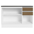 Balcão Cozinha 100% MDF 120 cm 3 Portas e 2 Gavetas Branco/Rustic Acordes Madesa