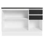 Balcão Cozinha 100% MDF 120 cm 3 Portas e 2 Gavetas Branco/Preto Acordes Madesa